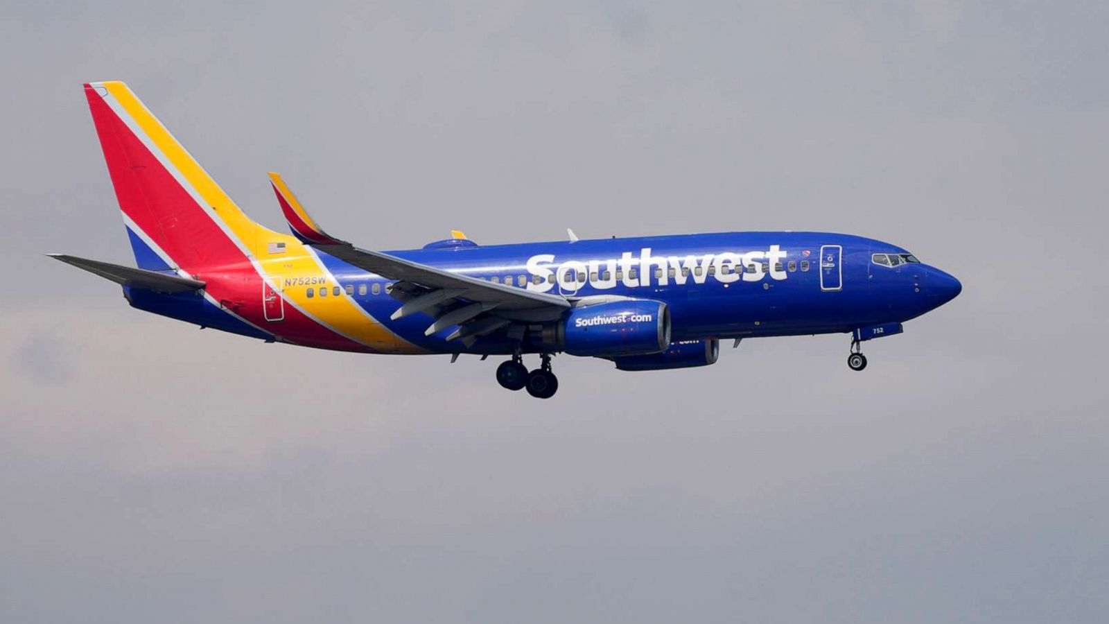 PHOTO: A Southwest Airlines jetliner, May 26, 2023, over Denver.