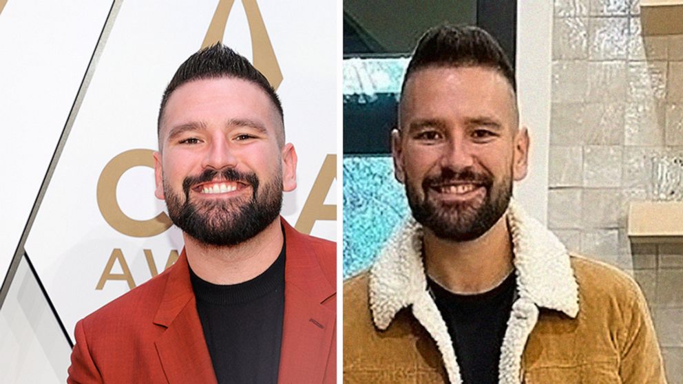 PHOTO: Shay Mooney of Dan + Shay attends the 55th annual CMA awards on Nov. 10, 2021 in Nashville, Tenn.; Shay Mooney poses for an image he posted to his Instagram account on Oct. 27, 2022.