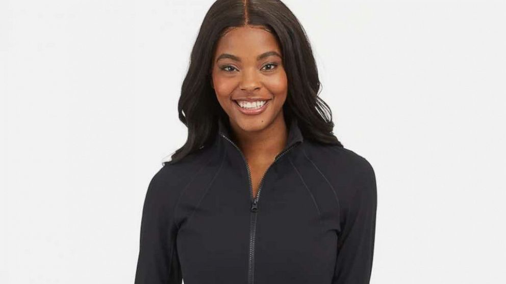 Spanx Suit Yourself Ribbed Crew Neck Short Sleeve Smoother Bodysuit In  Classic Black