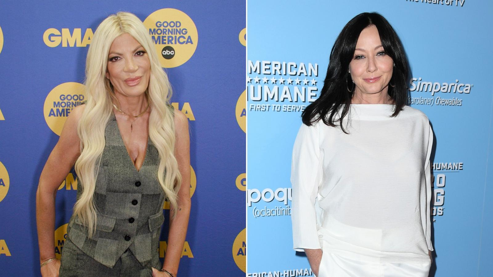 PHOTO: Tori Spelling, left, and Shannen Doherty