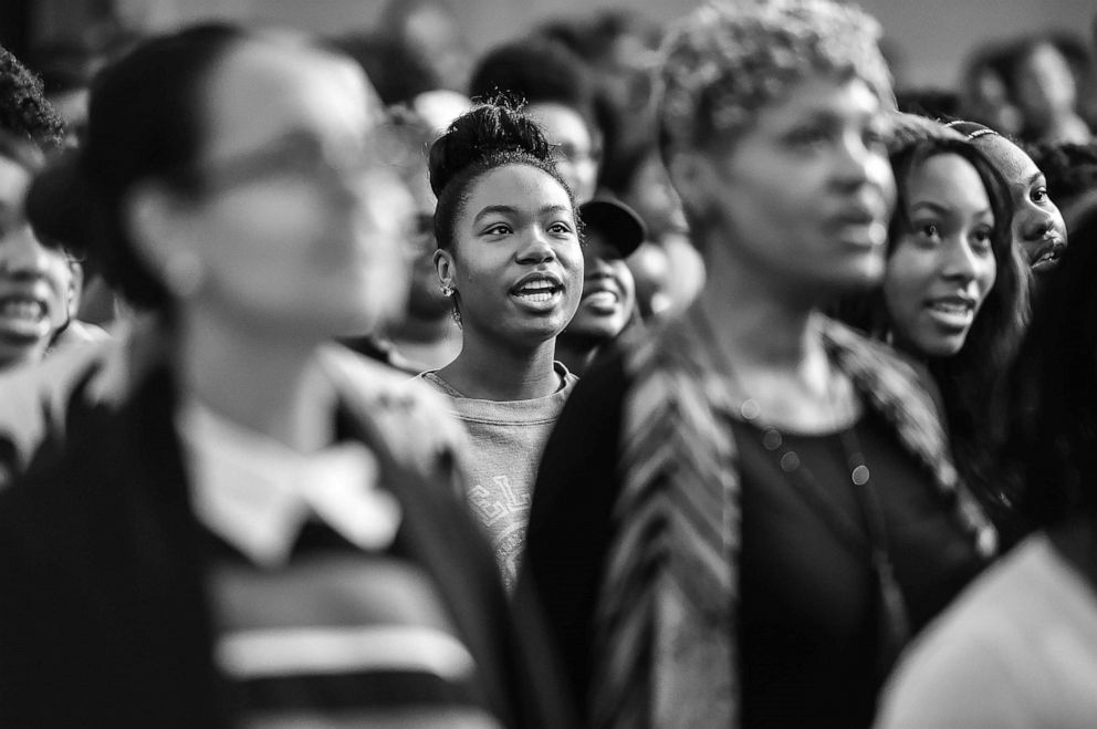 PHOTO: Students listen to a discussion at a Spelman Convocation at Spelman College on Nov. 17, 2016, in Atlanta, Ga.