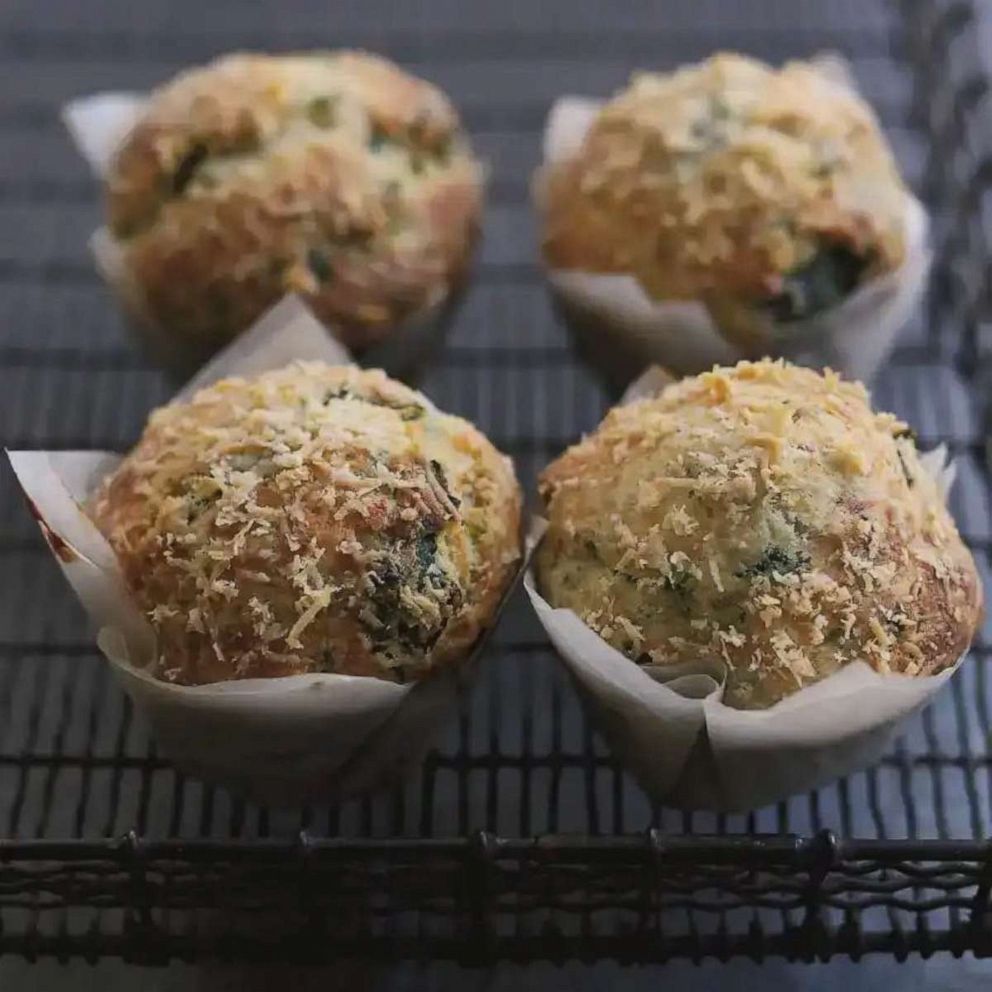 PHOTO: Parmigiano Reggiano cheese and spinach muffins.
