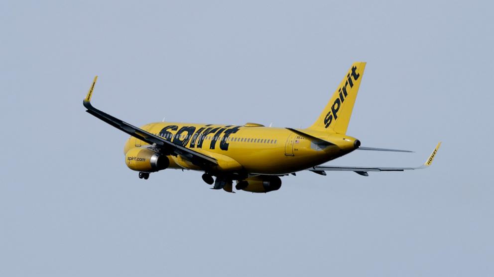 PHOTO: A Spirit Airlines plane takes off from Hollywood Burbank Airport on April 16, 2026 in Burbank, California.