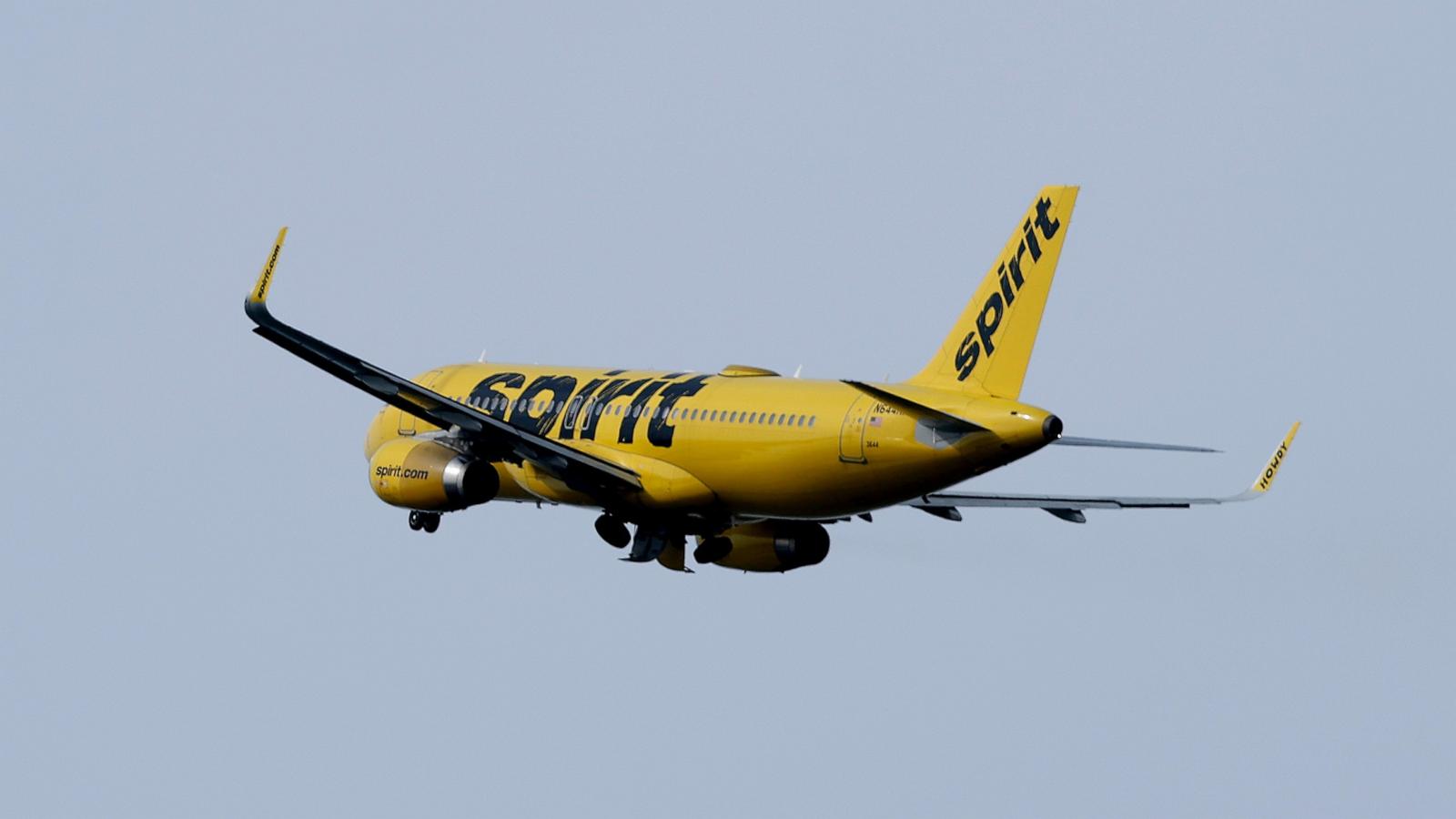 PHOTO: A Spirit Airlines plane takes off from Hollywood Burbank Airport on April 16, 2026 in Burbank, California.