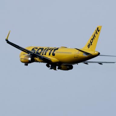 PHOTO: A Spirit Airlines plane takes off from Hollywood Burbank Airport on April 16, 2026 in Burbank, California.