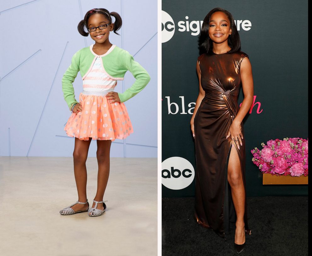 PHOTO: Walt Disney Television's "black-ish" stars Marsai Martin as Diane Johnson, June, 2014; Marsai Martin attends a "black-ish" series finale event at Smithsonian National Museum of African American History and Culture in Washington, D.C, April 9, 2022 