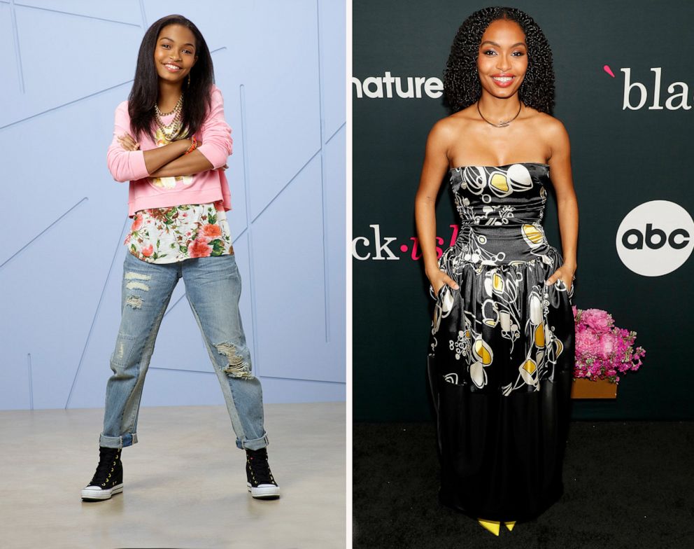 PHOTO: Walt Disney Television's "black-ish" stars Yara Shahidi as Zoey Johnson, June, 2014; Yara Shahidi attends a "black-ish" series finale event at Smithsonian National Museum of African American History and Culture in Washington, D.C., April 9, 2022. 