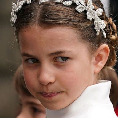 PHOTO: Britain's Princess of Wales arrives and Britain's Princess Charlotte of Wales arrive at Westminster Abbey in central London on May 6, 2023.