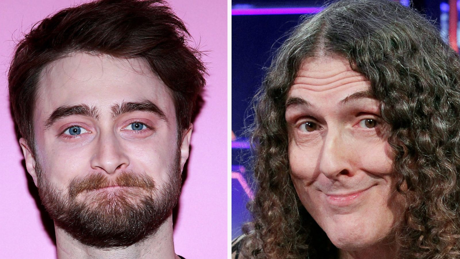 PHOTO: Daniel Radcliffe attends the screening of TBS' "Miracle Workers" in New York, May 14, 2019; Weird Al Yankovic competes in The $100,000 Pyamid gameshow on July 17, 2016.