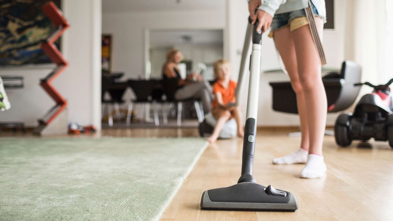 PHOTO: An undated stock photo of a woman with a vacuum.