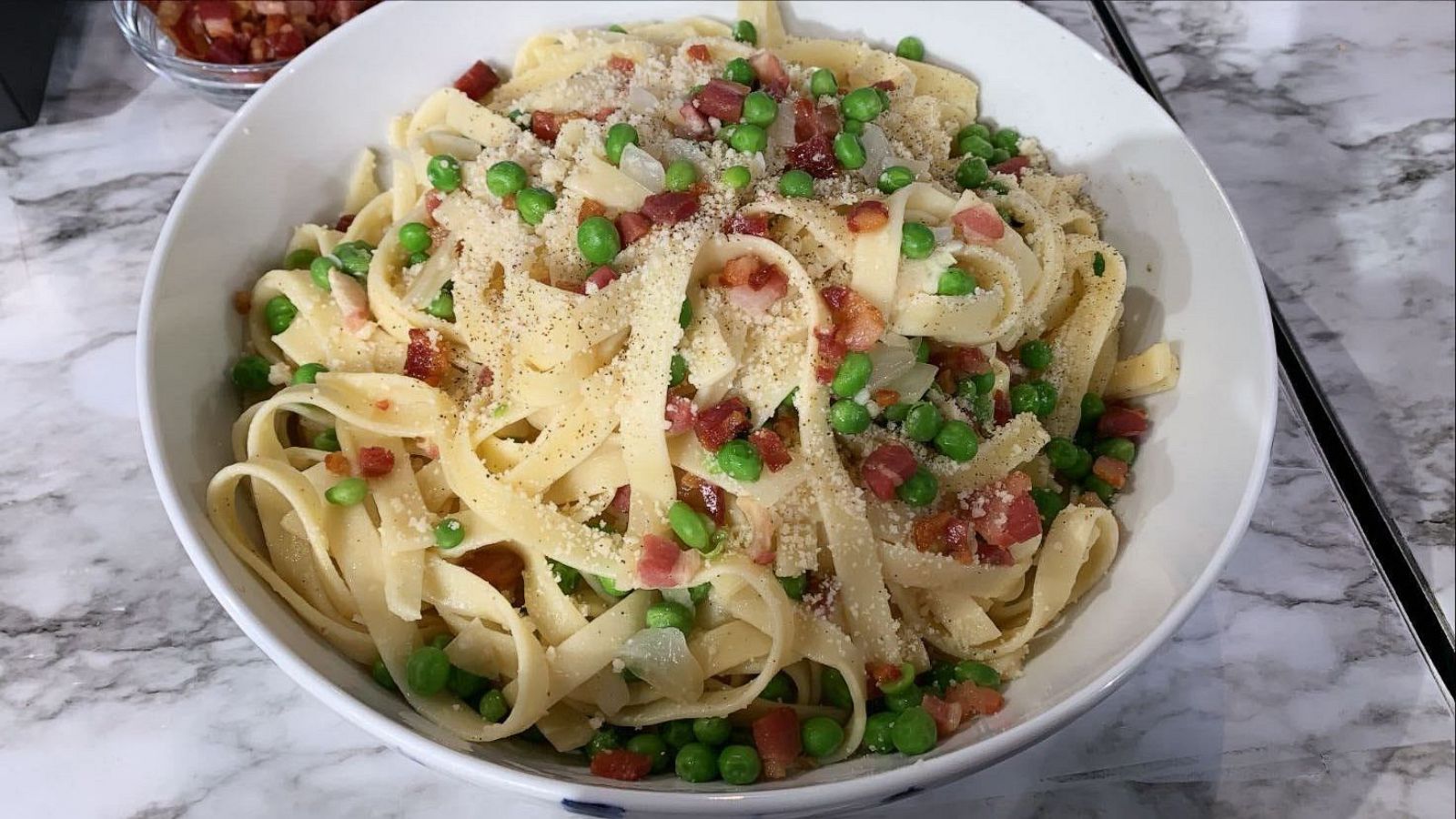 PHOTO: Sunny Anderson's spring pasta with pancetta and peas.