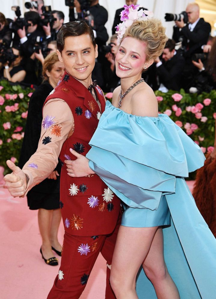 PHOTO:Cole Sprouse and Lili Reinhart attend the 2019 Met Gala Celebrating Camp: Notes on Fashion at the Metropolitan Museum of Art, May 6, 2019, in New York City.