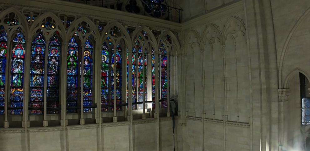 PHOTO: Among the results of the collaboration is a fully repaired roof, a cleaned and repaired rose stained-glass window, and renovated artwork which the cathedral is known for.