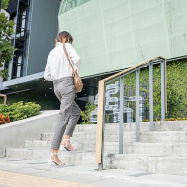 PHOTO: A woman walks up the stairs in a undated stock photo.