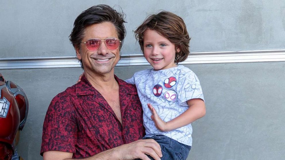 PHOTO: John Stamos and his son at Disney California Adventure Park, Aug. 1, 2022, in Anaheim, Calif.
