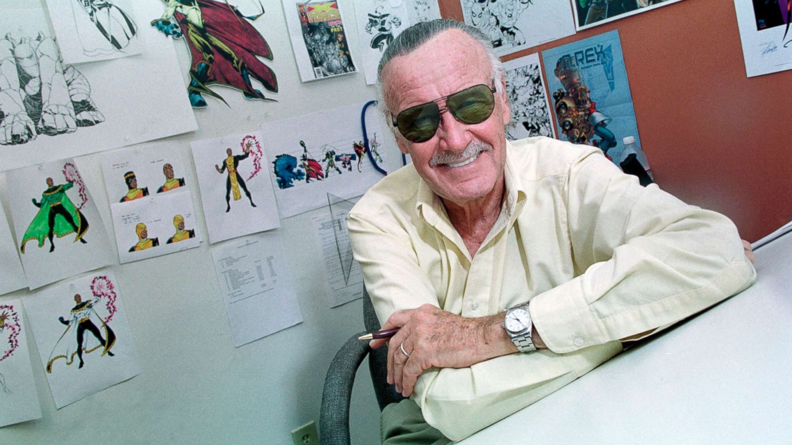 PHOTO: Stan Lee, the creator of The Amazing Spider-Man and other Marvel Comic Book Characters is pictured in his Los Angeles office, Jan. 20, 2005.