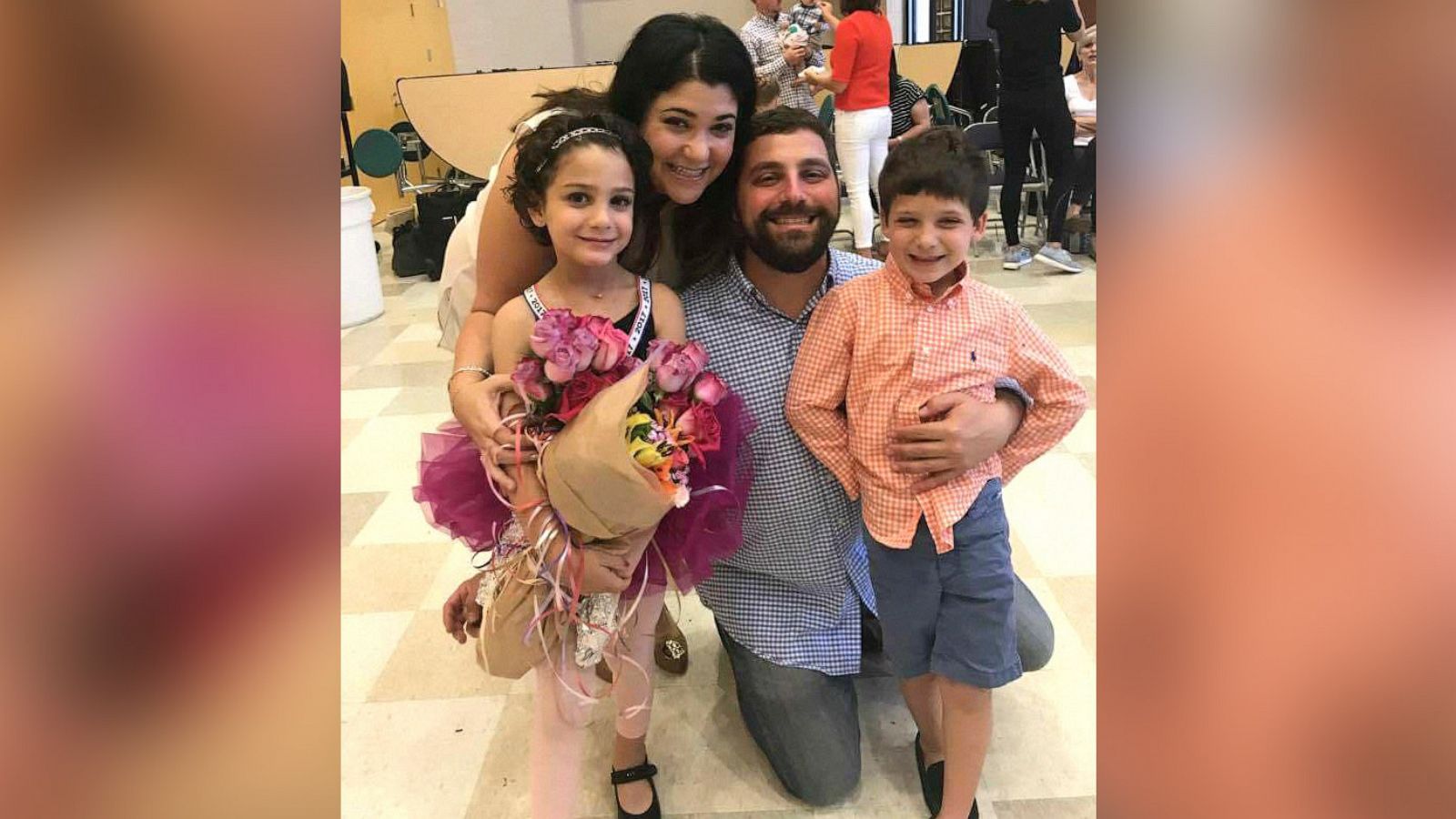 PHOTO: Maya Stanton poses with her family after a dance recital.