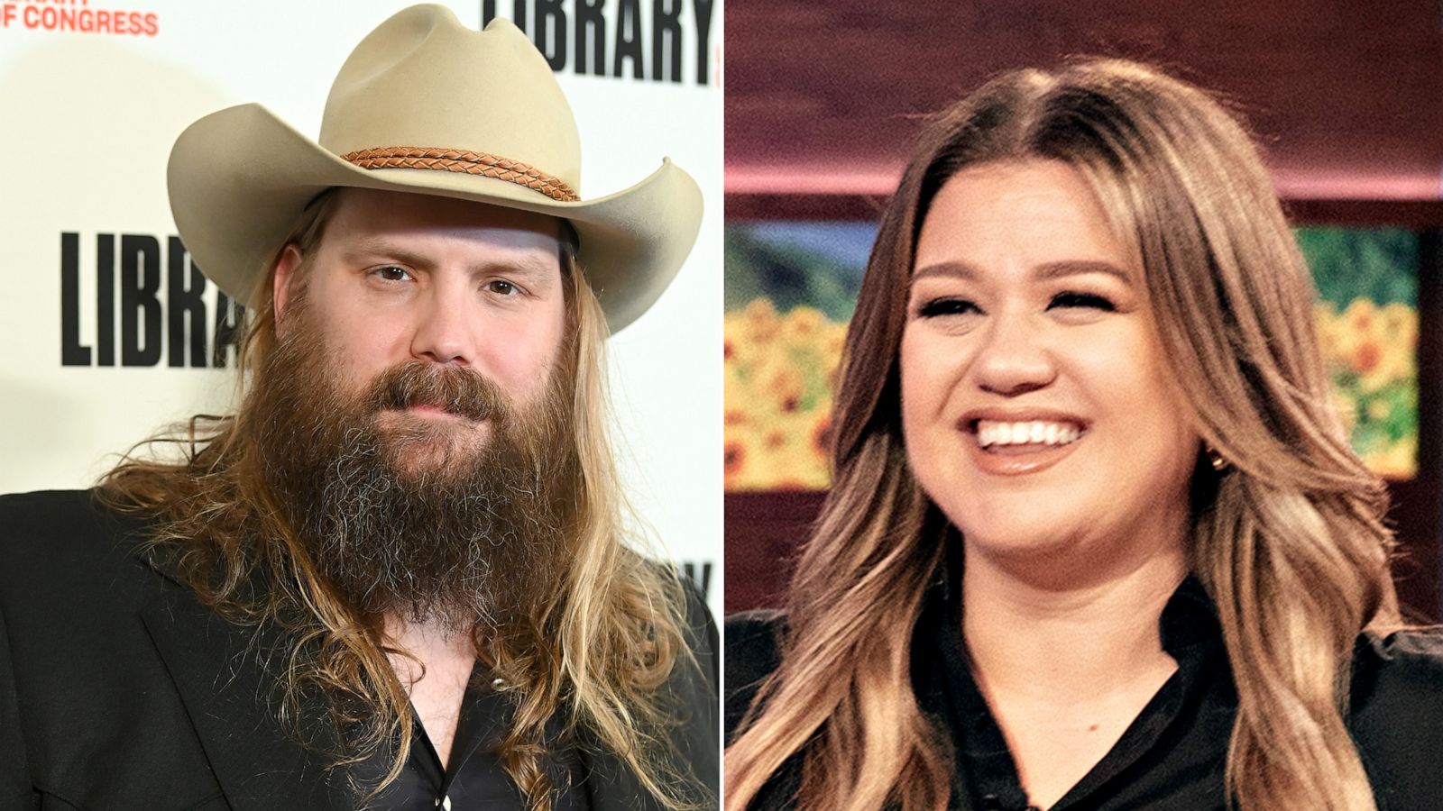 PHOTO: Chris Stapleton, left, Kelly Clarkson, right.