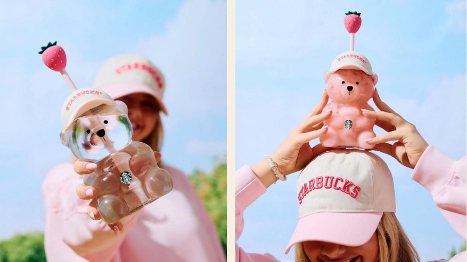 PHOTO: Starbucks released a new Pink Drink Bearista glass cold cup available for a limited-time.