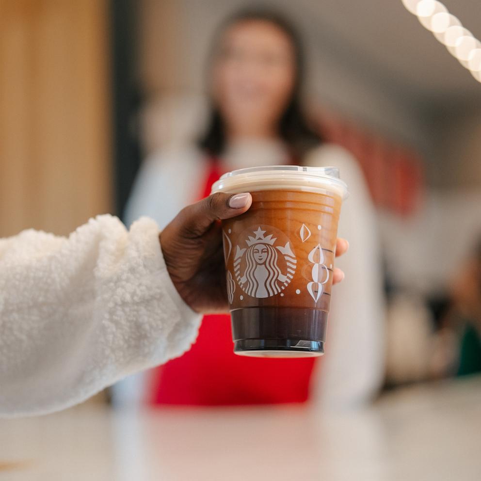 PHOTO: Here are four new hot cups in holiday designs at Starbucks this season.