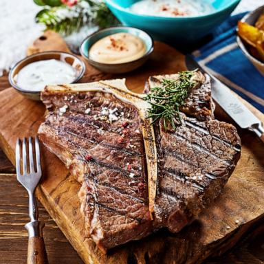 PHOTO: A grilled t-bone steak is shown.