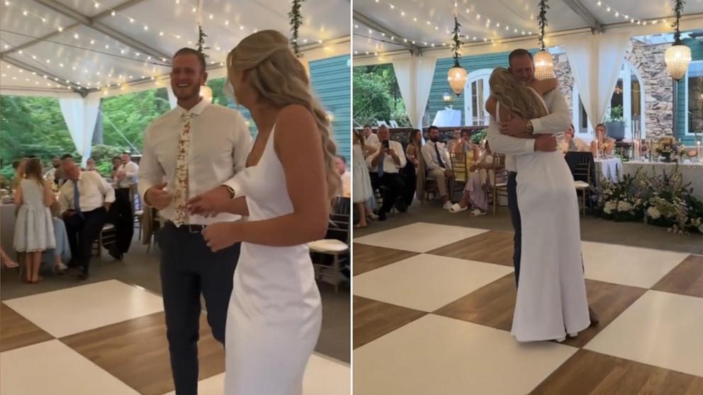 PHOTO: Gabrielle Stelzer surprised her older brother Thomas Stelzer with a sibling dance at her April 19 wedding to Elliott Dolan.