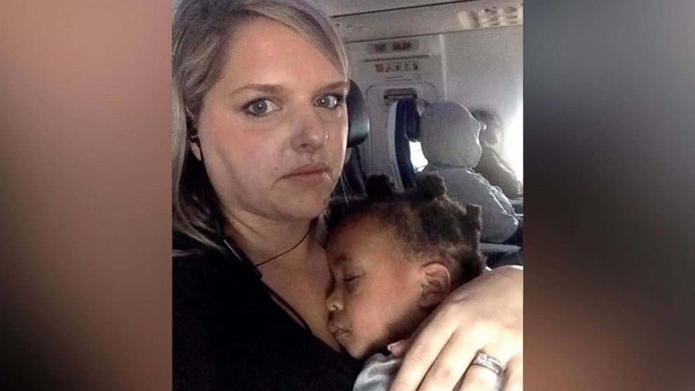 Blogger Stephanie Hollifield is pictured with her young daughter in a photo she shared on Feb. 3, 2019, with an open letter to a fellow airline passenger after a recent flight.
