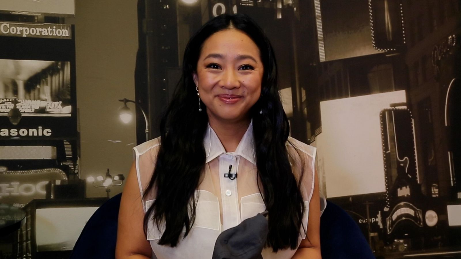 PHOTO: "Everything Everywhere All at Once" actress Stephanie Hsu smiles for a photo at Times Square Studios.