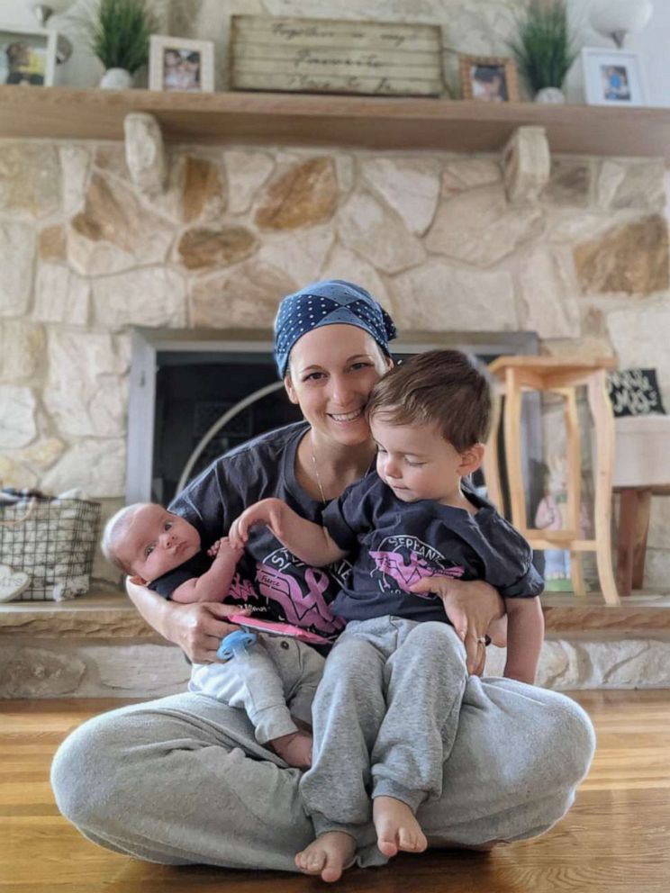 PHOTO: Stephanie Schmidt, of New York, is pictured at home with her two sons.