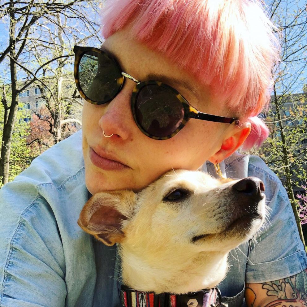 PHOTO: Stephanie Tarnowsky is pictured with her pet dog in Washington, D.C.