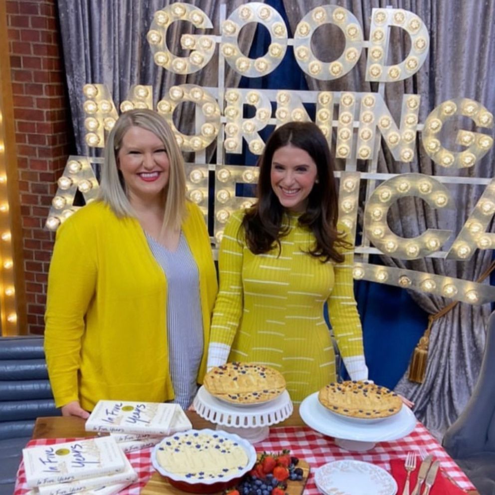 PHOTO: Stephanie Hockersmith, left, appears on "Good Morning America" with her book-inspired pies. 