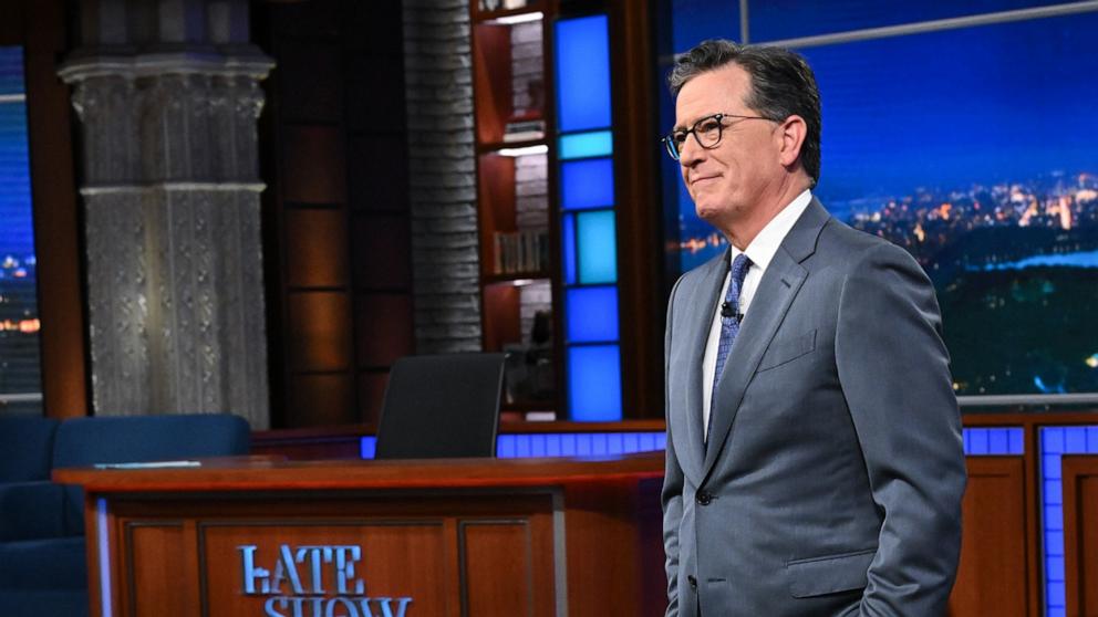 PHOTO: The Late Show with Stephen Colbert during Thursday's July 17, 2025 show, in New York.