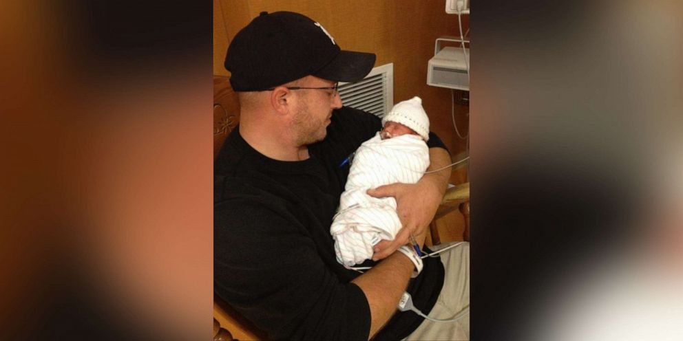 PHOTO: Steve Curto holds his son, Gavin, shortly after his birth.