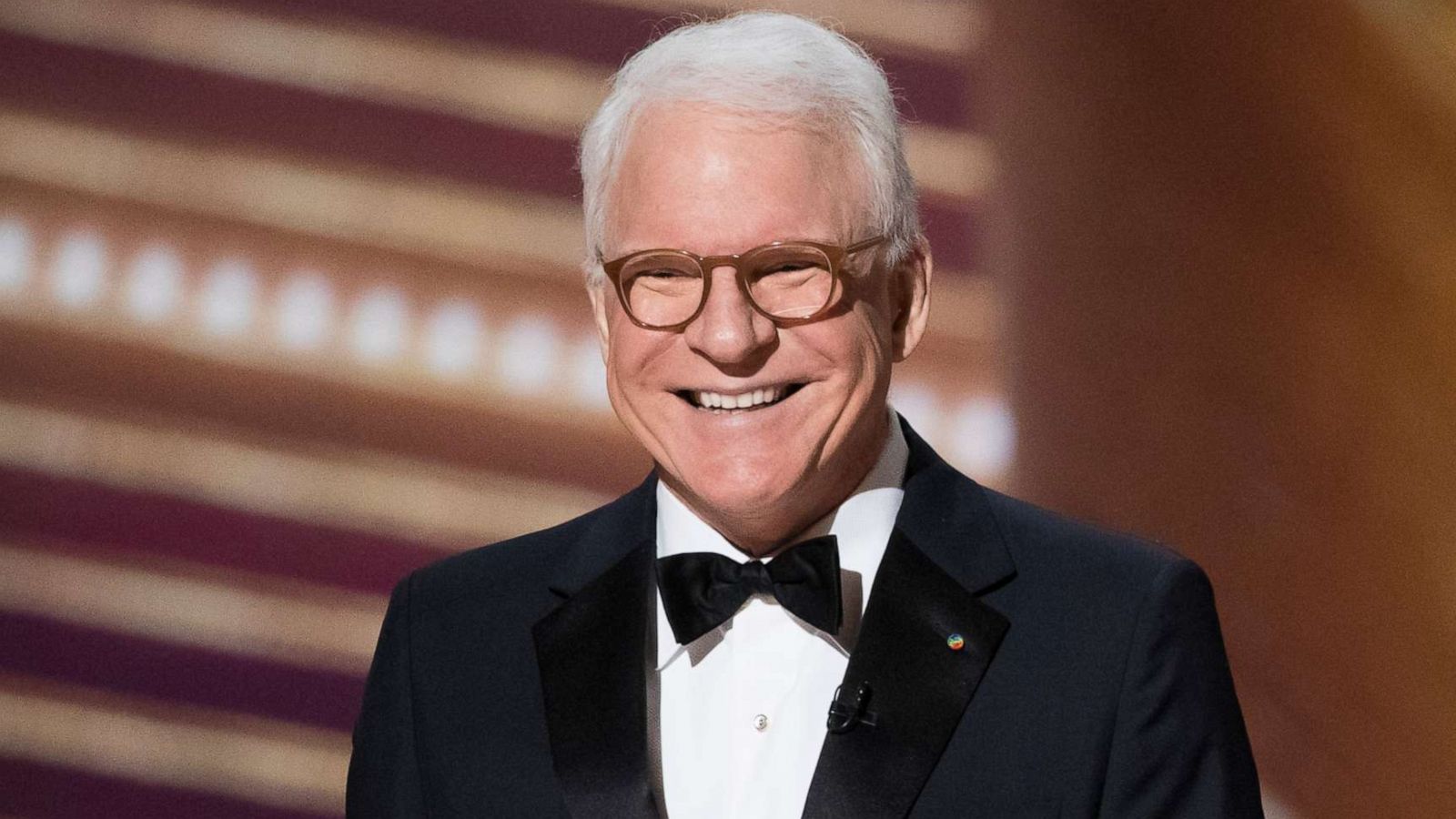 PHOTO: Actor Steve Martin speaks on stage during the Oscars, Feb. 9, 2020 at the Dolby Theatre in Hollywood, Calif.