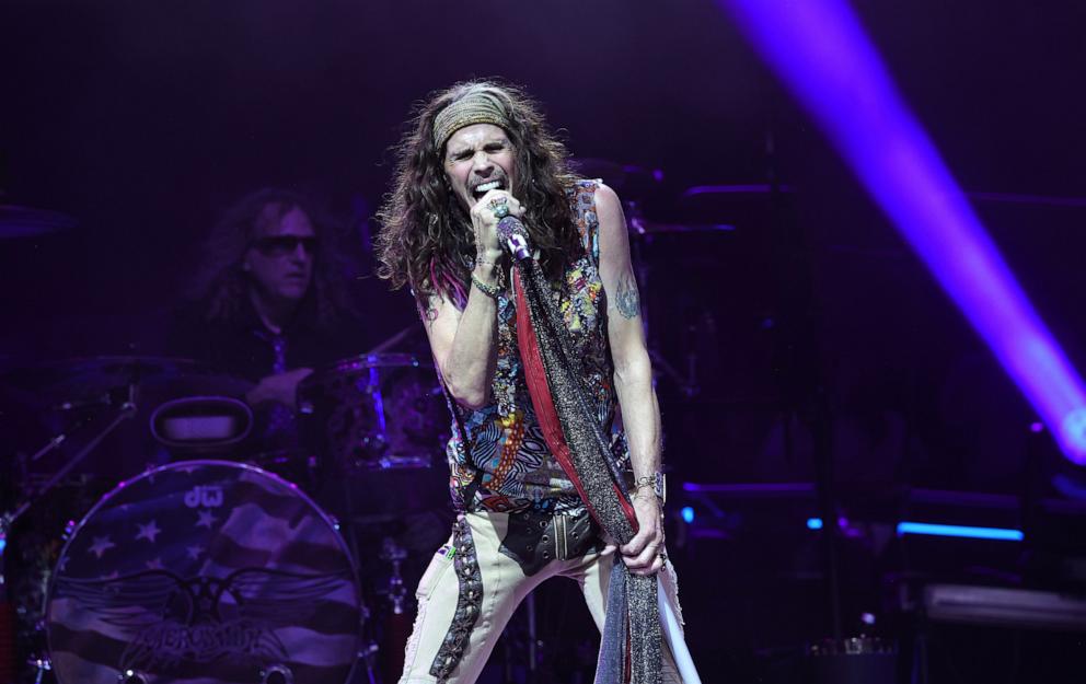 PHOTO: In this Sept. 9, 2023, file photo, Steven Tyler of Aerosmith performs at UBS Arena in Elmont, New York. 