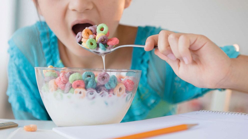 PHOTO: Stock photo of girl eating a bowl of cereal.