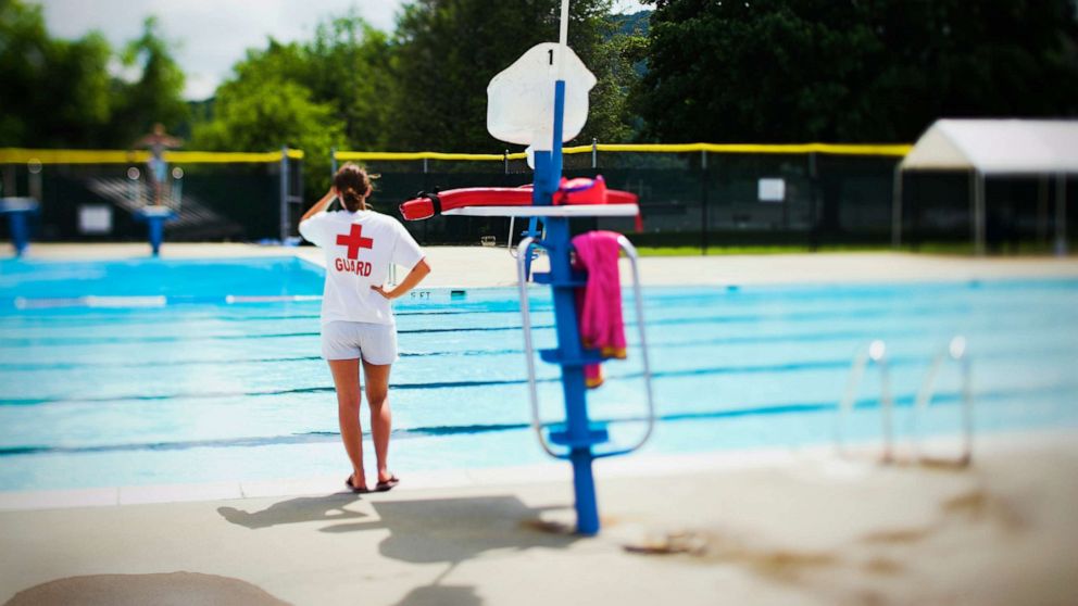 PHOTO: Stock photo of pool and lifeguard.
