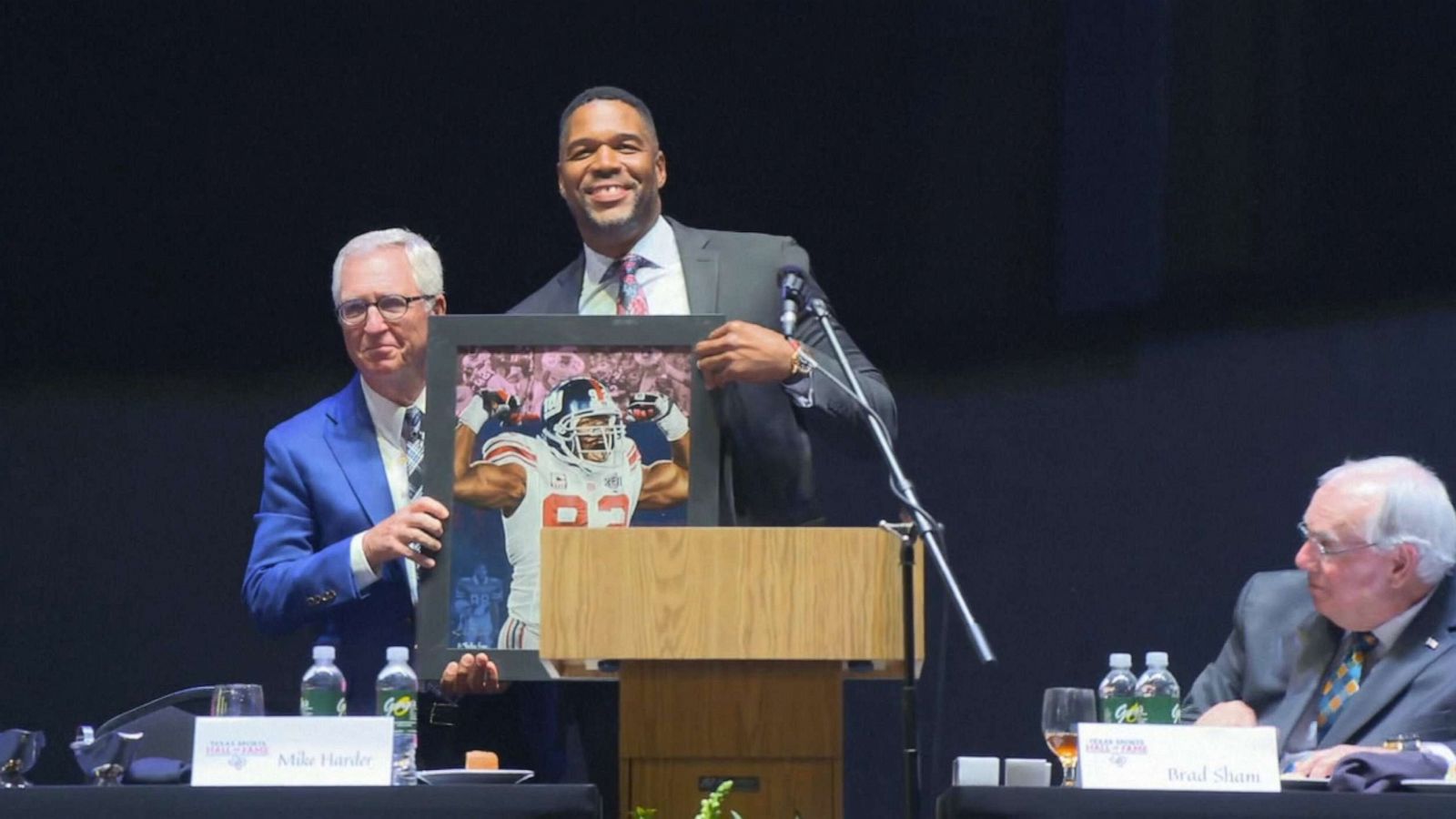 PHOTO: Michael Strahan is inducted into the Texas Sports Hall of Fame, April 16, 2023, in Waco, Texas.