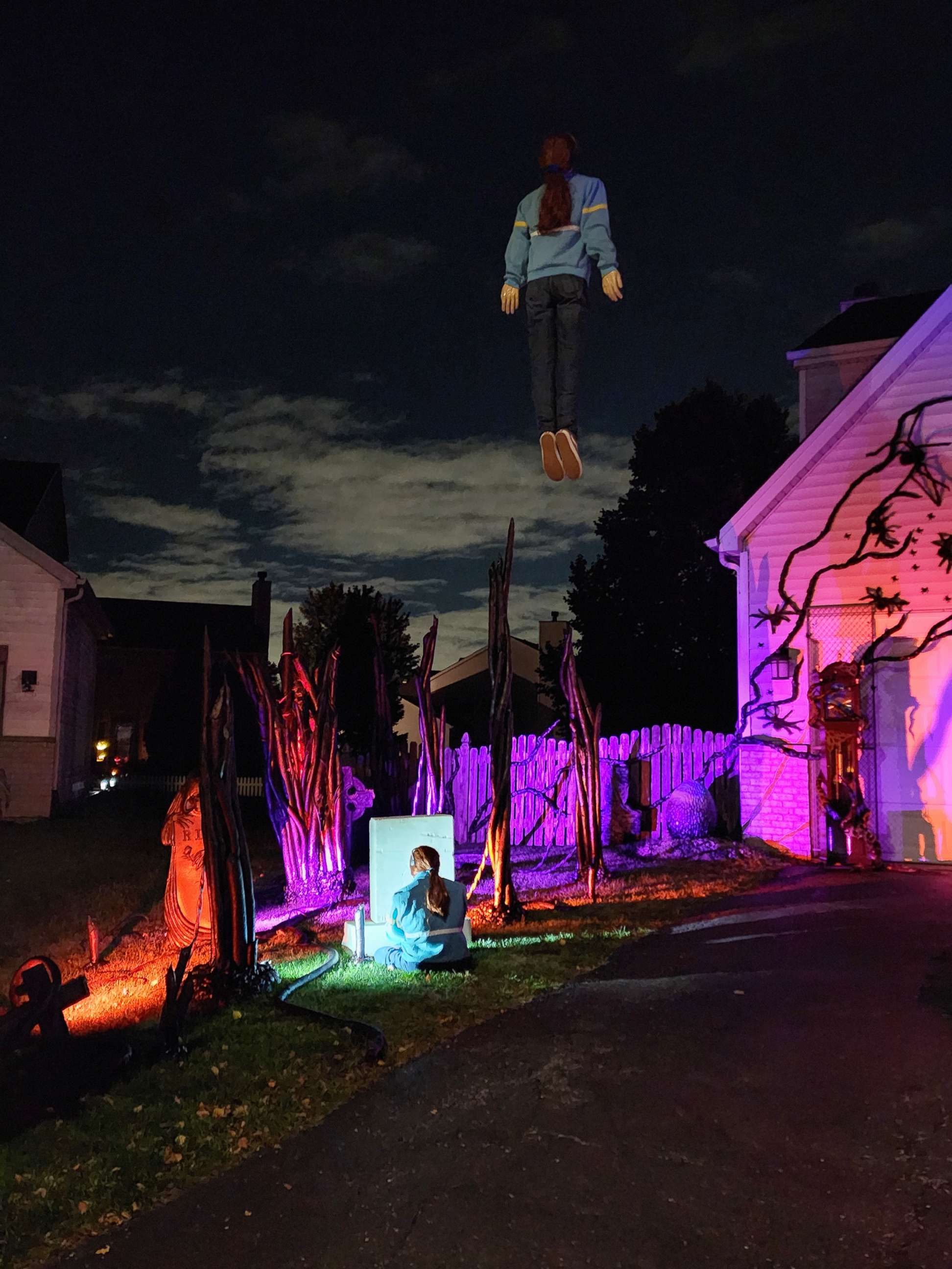 PHOTO: David and Aubrey Appel's Halloween decorations this year include a floating Max character from the hit "Stranger Things" series.