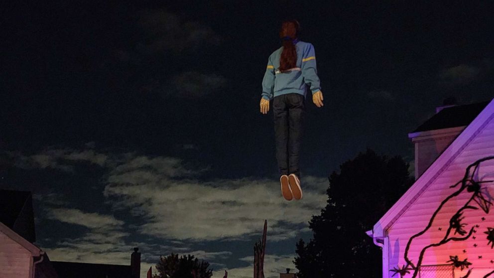 PHOTO: David and Aubrey Appel's Halloween decorations this year include a floating Max character from the hit "Stranger Things" series.