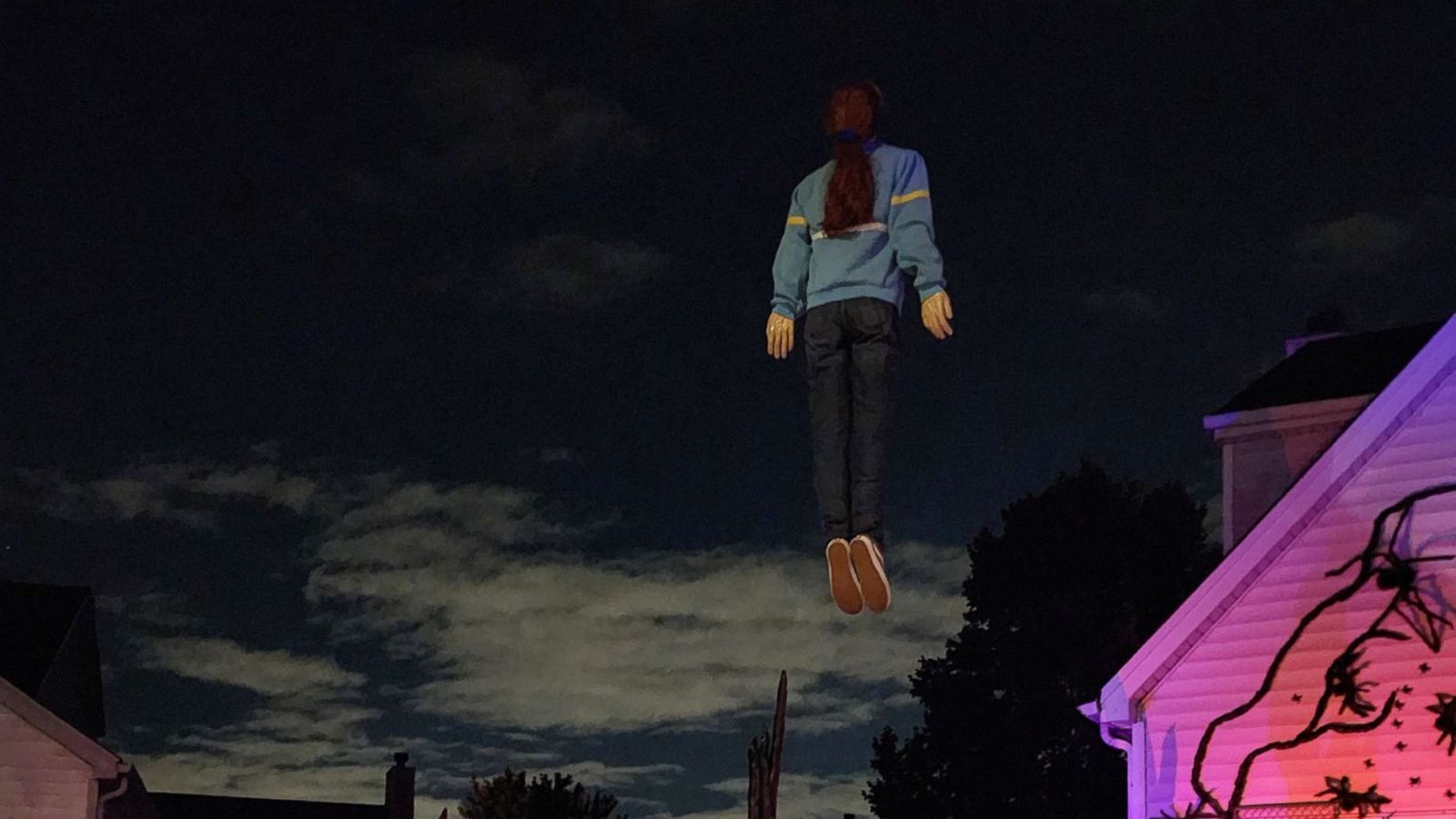 PHOTO: David and Aubrey Appel's Halloween decorations this year include a floating Max character from the hit "Stranger Things" series.