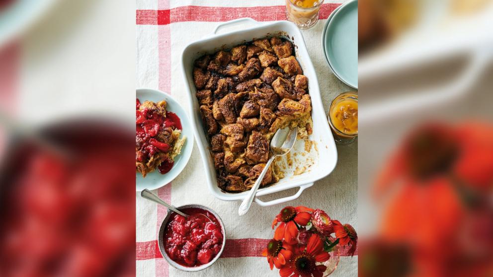 PHOTO: A dish of strawberry french toast casserole.