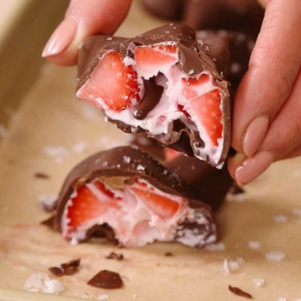 VIDEO: Check out these chocolate-covered strawberry yogurt clusters
