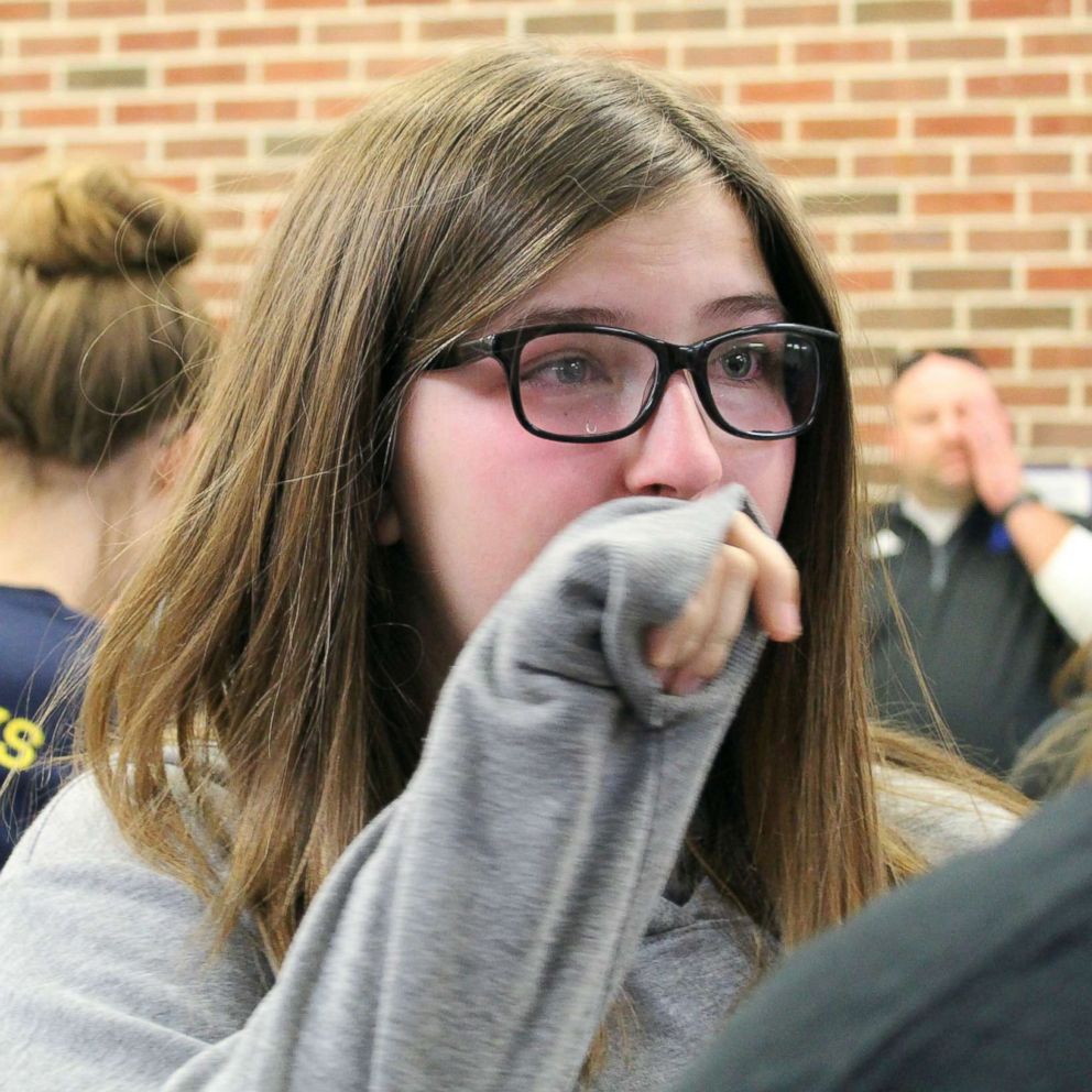 VIDEO: Teen left in tears as her classmates reveal she's cancer free