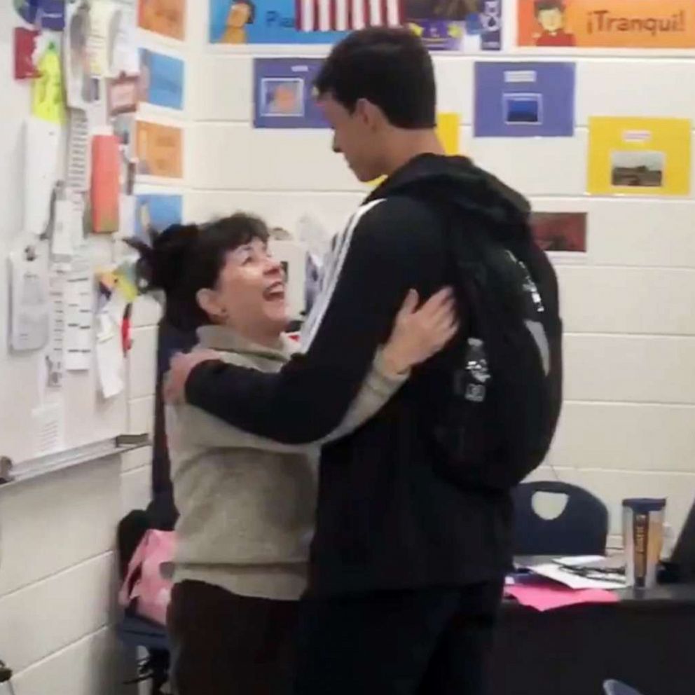 VIDEO: Student surprises teacher with his college acceptance news 