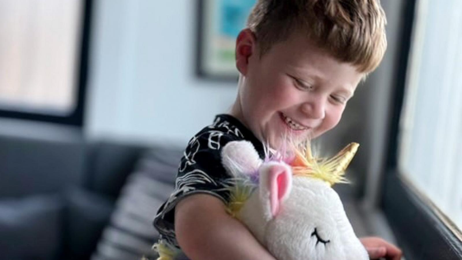 PHOTO: Emily Balliet’s son was reunited with their stuffed unicorn with the help of the LA Lost Stuffy Project.