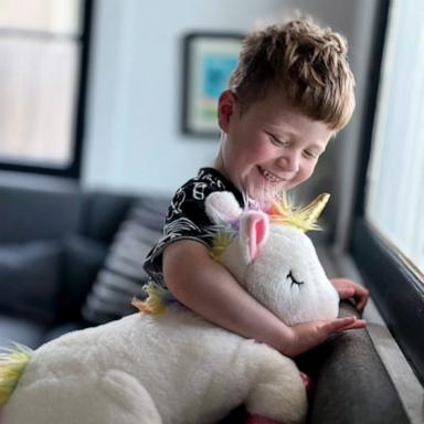 PHOTO: Emily Balliet’s son was reunited with their stuffed unicorn with the help of the LA Lost Stuffy Project.