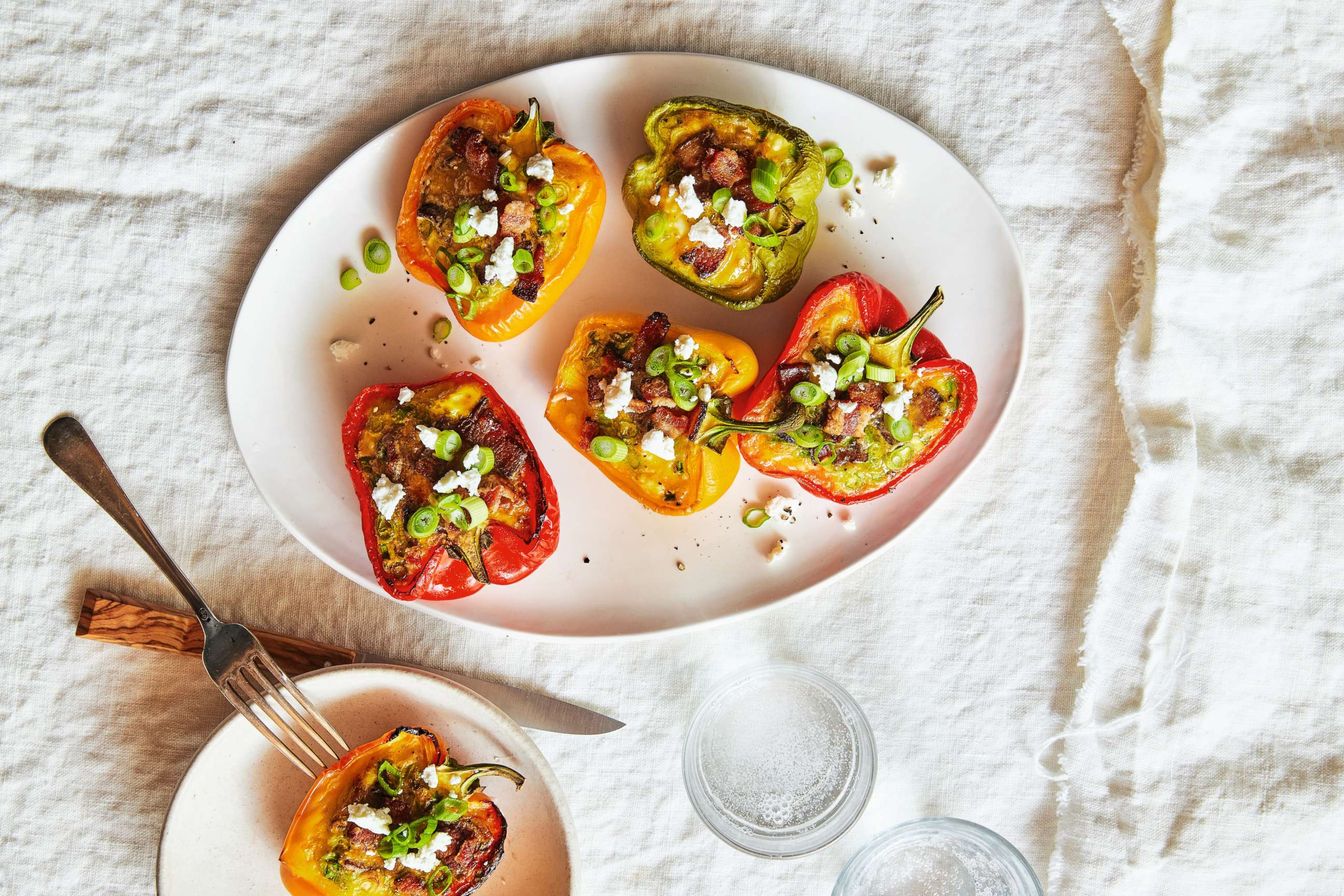 PHOTO: Breakfast stuffed bell peppers.