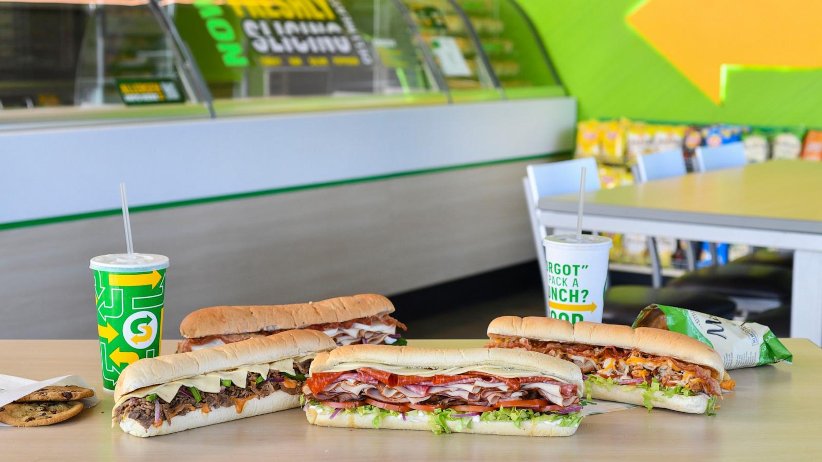 PHOTO: Subway restaurant sandwiches on Dec. 19, 2023 in Crystal River, Fla.