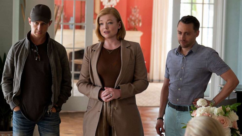 PHOTO: Jeremy Strong, Sarah Snook, and Kieran Culkin are shown in a scene from "Succession."